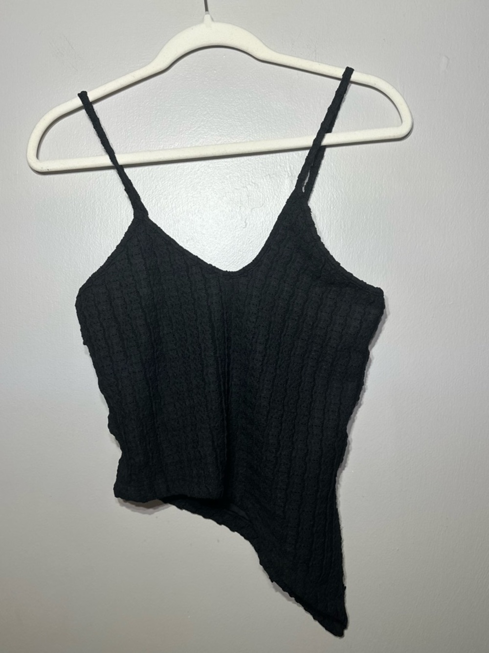 90s y2k Edikted Black textured Asymmetrical Camisole Top Women's size M #summer